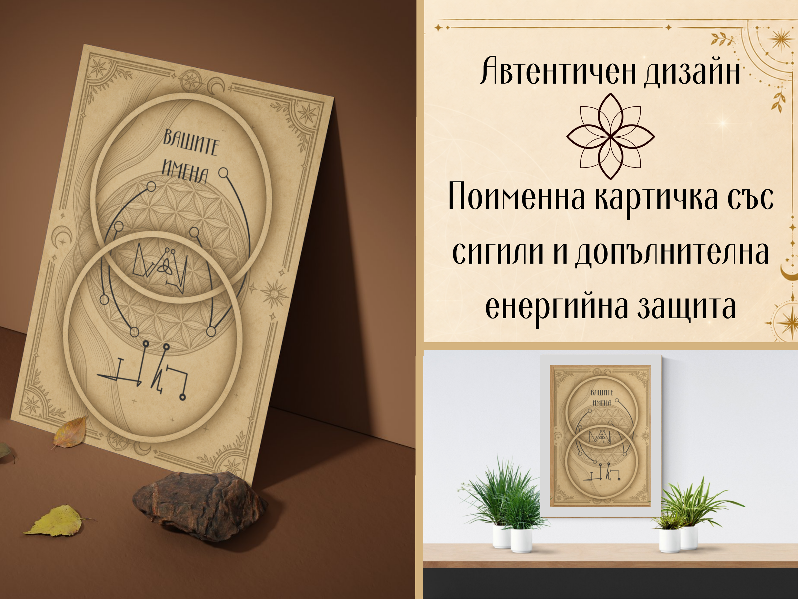 Автентична поименна защитна карта в рамка