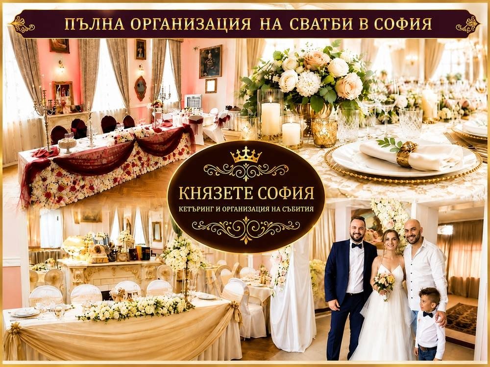 Князете София превръща всяка сватба в незабравимо събитие. Предлагаме стилна декорация, изискан кетъринг, професионално обслужване и цялостна организация, съобразена с вашите желания. В Зала Импера София създаваме атмосфера, в която всеки детайл е изпипан, за да се насладите спокойно на най-важния си ден.