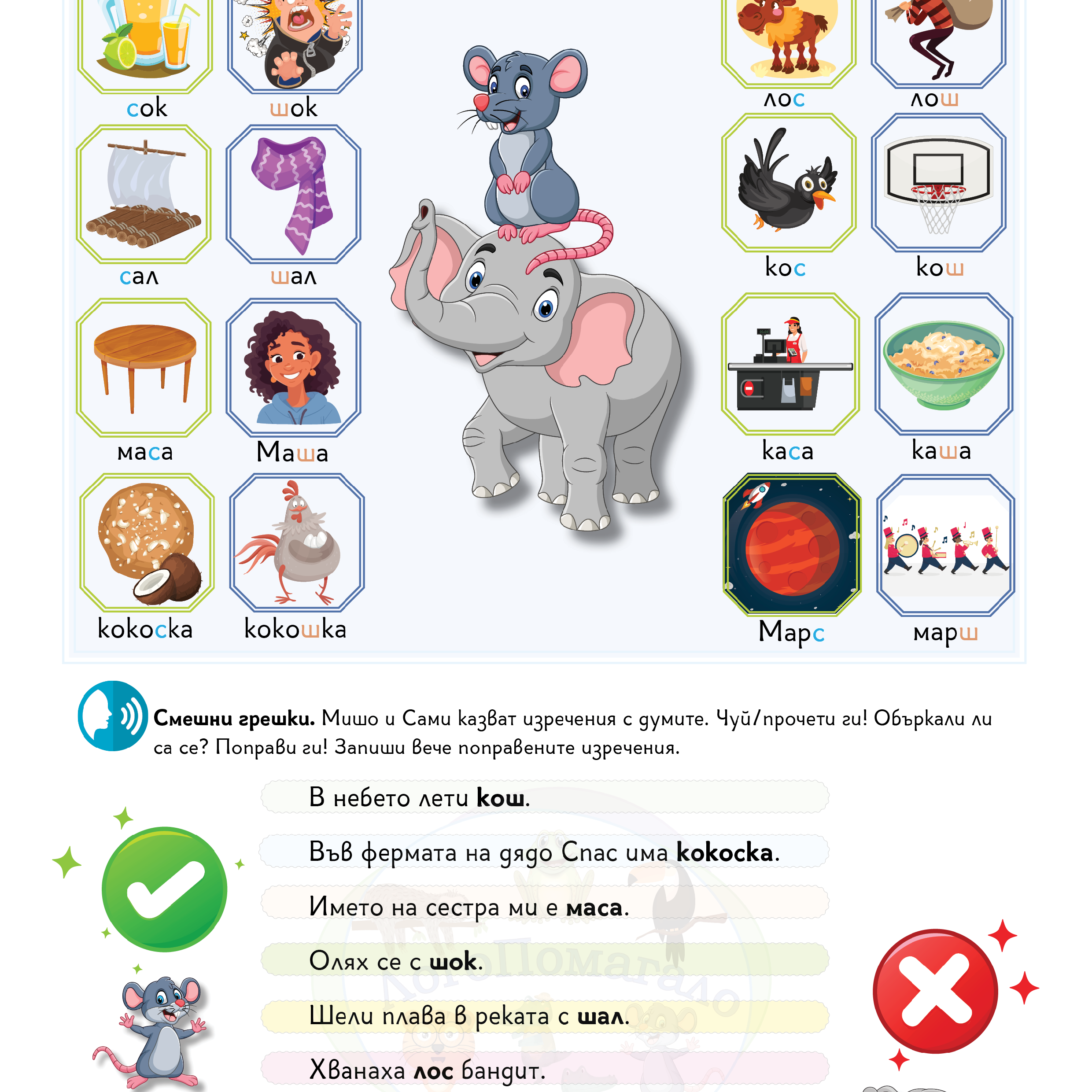Звуковете [С] и [Ш].