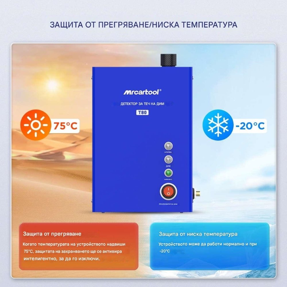 Димна машина за откриване на течове и автодиагностика MR CARTOOL T80