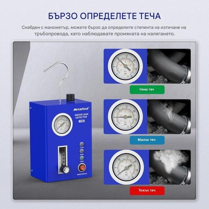 Димна машина за откриване на течове и автодиагностика MRCARTOOL T105
