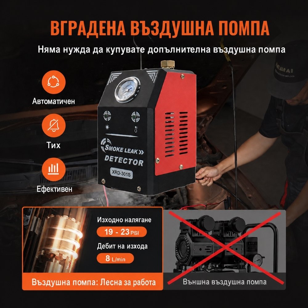 Тестер за откриване на течове с пушек XDR 301S