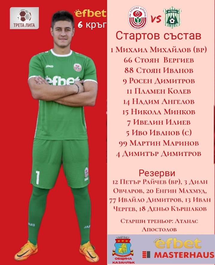 6 кръг: Розова долина (Казанлък) - Родопа Смолян (Смолян)