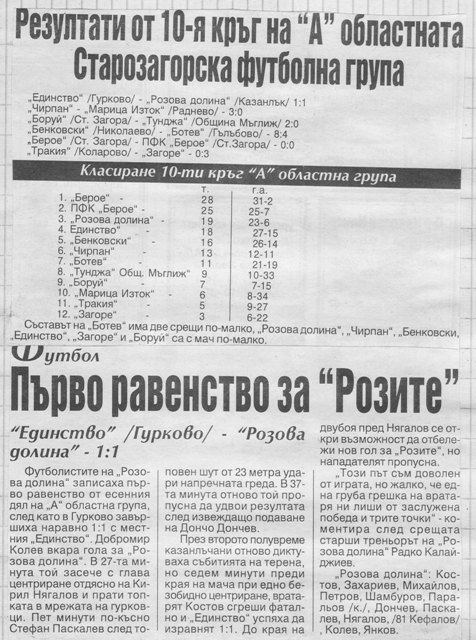 2000-01 - ОФГ - "Стара Загора"