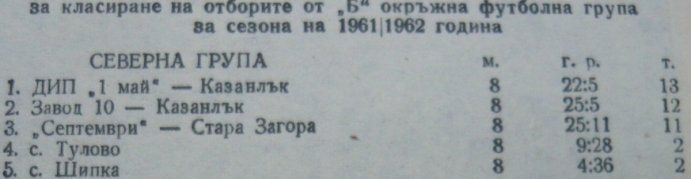 1961-62 - Югоизточна зона