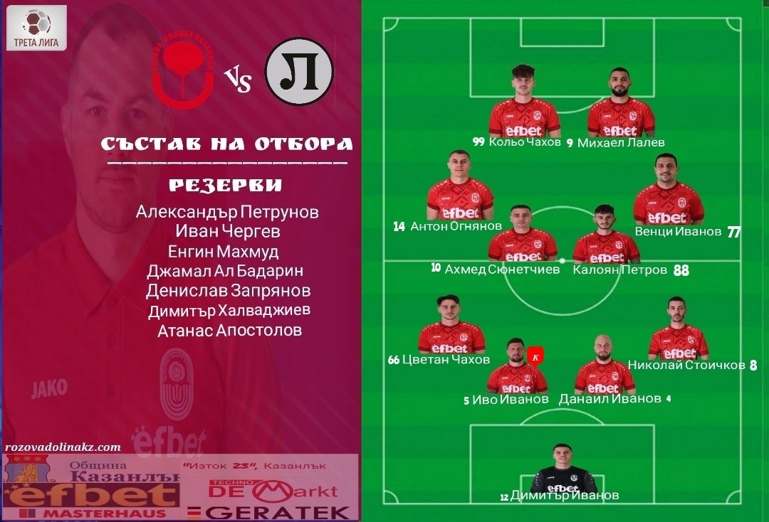 18 кръг: ФК Розова долина (Кз) - Локомотив ll (Пловдив)