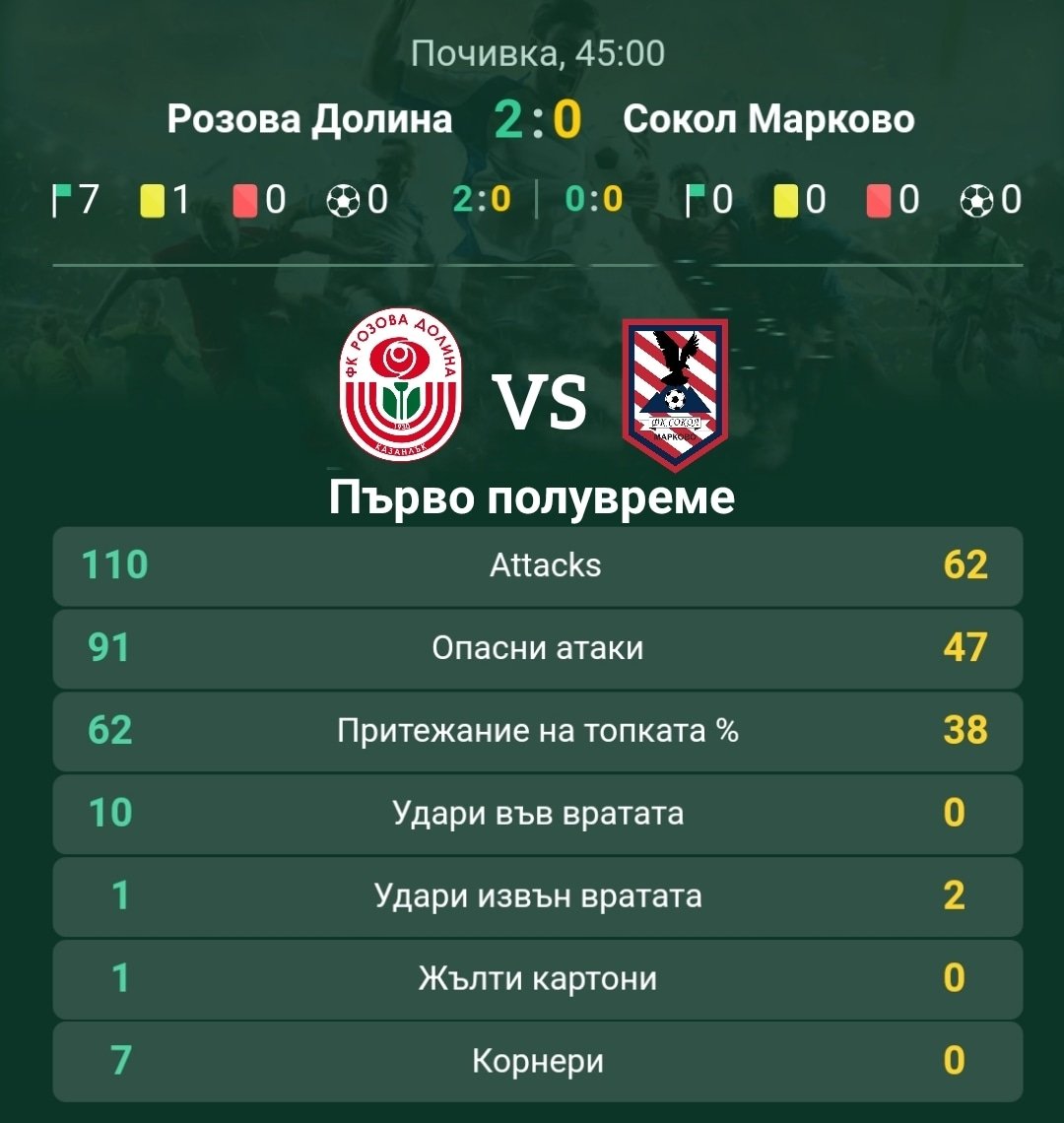 24 кръг: Розова долина (Казанлък) - Сокол (Марково)