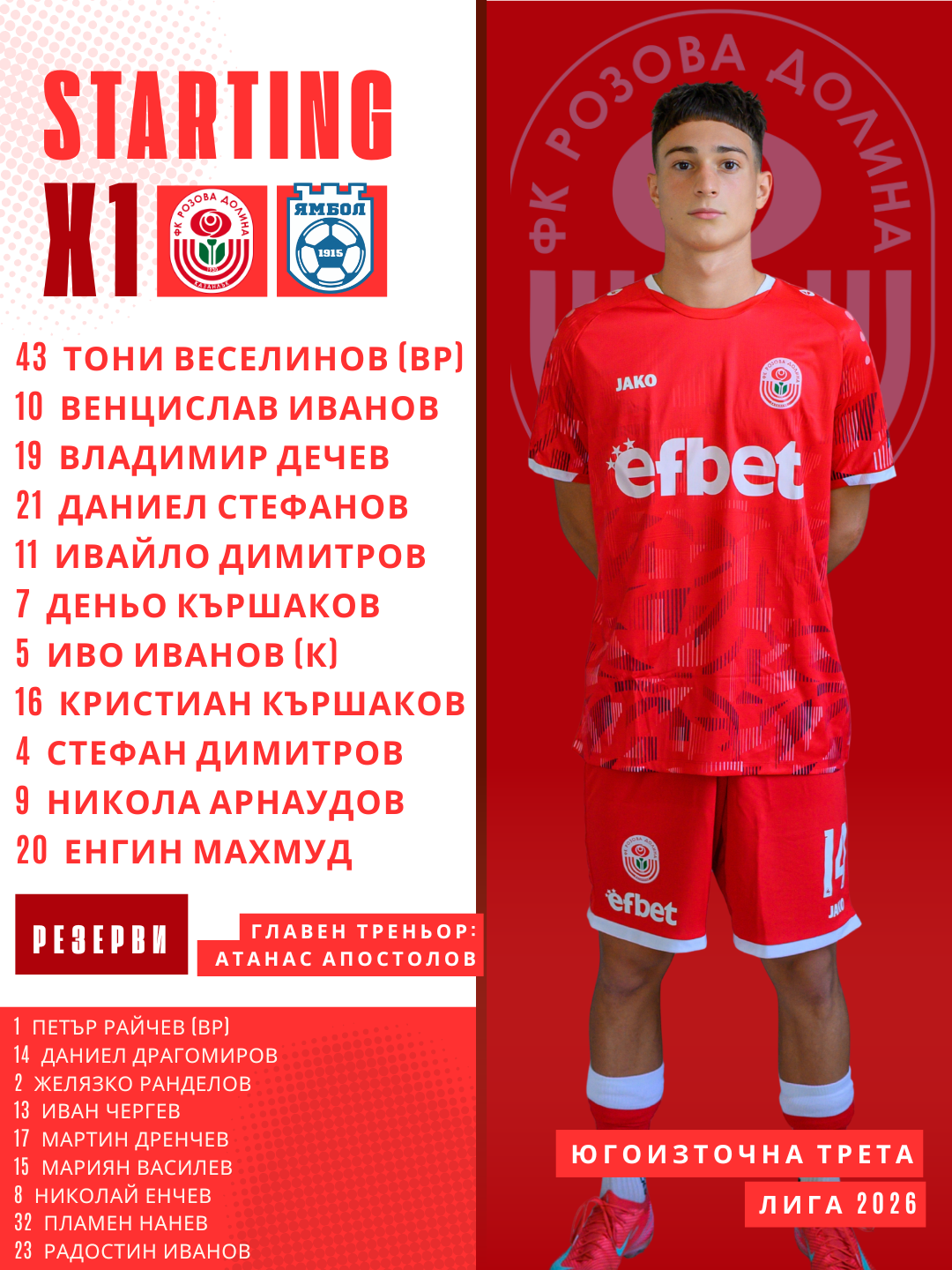 1 кръг: Розова долина (Казанлък) - ФК Ямбол 1915 (Ямбол)