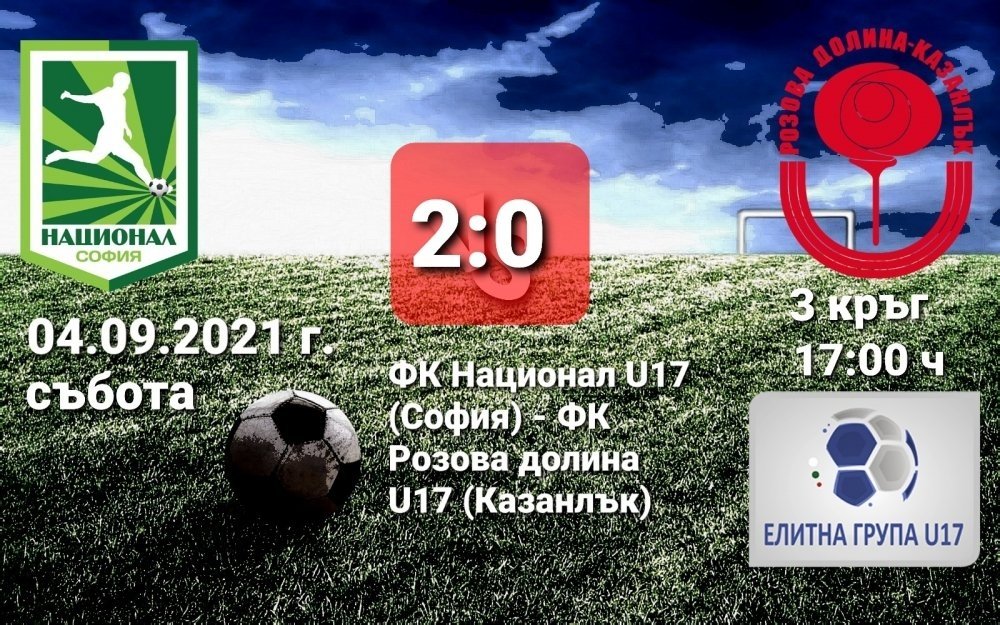 3 кръг: Национал U17 (София) - Розова долина U17 (Казанлък)
