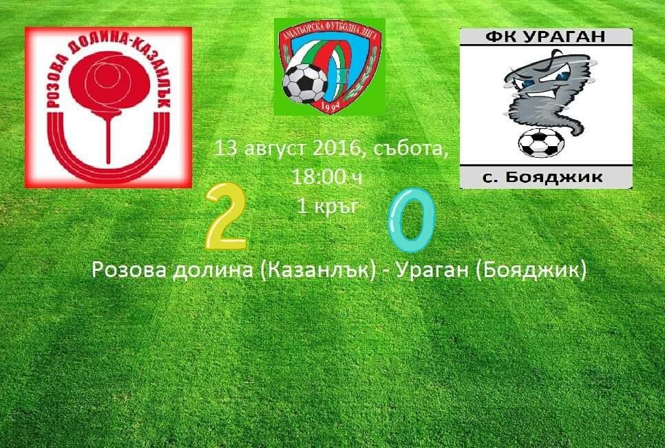 1 кръг Розова долина - Ураган (Бояджик)