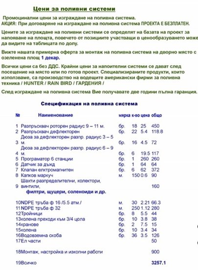 Автоматизираните поливни системи цени